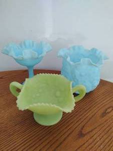 Fenton Custard Glass Dishes