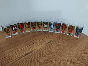 Vintage 12 Days of Christmas Glasses