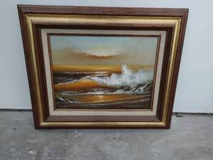 Vintage Ocean Oil Painting