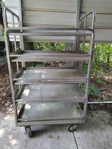 Metal Cart on Wheels