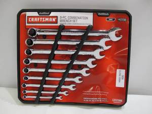 lot 600 image: Craftsman 9-Piece SAE Standard Combination Wrench Set