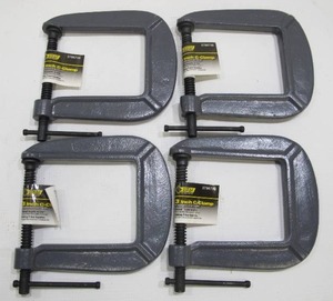 lot 622 image: 4-Pack Steel Grip 3 Inch C-Clamps