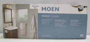 lot 644 image: MOEN Wellton Y1394BN 4 Piece Bath Accessory Kit Brushed Nickel Finish