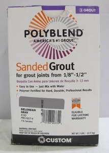 lot 649 image: Custom Building Products Polyblend #165 Delorean Gray 7 lb. Sanded Grout