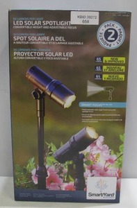 lot 658 image: SmartYard Solar LED Spotlight, 2 Count