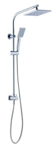 lot 661 image: Glacier Bay Modern Wall Bar Shower Kit 1-Spray 8 in. Square Rain Shower Head with Hand Shower in Chrome