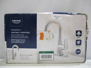 lot 664 image: Grohe Veletto 4 in. Centerset Single-Handle Bathroom Faucet in StarLight Chrome