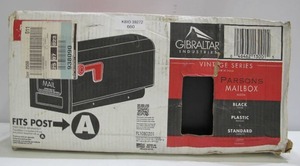 lot 660 image: Gibraltar Mailboxes Parsons Medium, Plastic, Post Mount Mailbox, Black