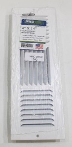 lot 690 image: 7-Pack Speedi-Grille 14 in. x 4 in. CeilingSidewall Vent Register, White with 3-Way Deflection