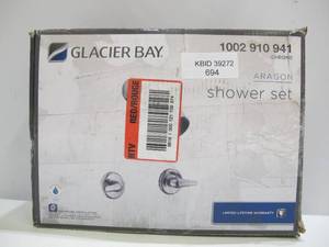 lot 694 image: Glacier Bay Aragon 2-Handle 1-Spray Shower Faucet in Chrome