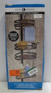 lot 701 image: Inter Design 4 Tier Tension Pole ShowerBath Caddy