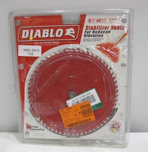 lot 733 image: Diablo 8-12 in. x 60-Teeth Fine Finish Saw Blade