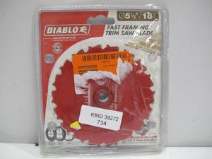 lot 734 image: Diablo 5-12 in. x 18-Tooth Fast Framing Saw Blade