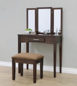 HOMECRAFT FURNITURE 3-Piece Espresso Vanity Set