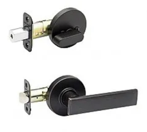 COPPER CREEK ZL2810BC Zane Single Cylinder Interior Door Handleset with Interior Thumbturn in Black