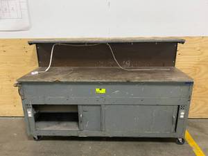 Used Work Bench with Outlets on Casters