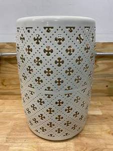HAMPTON BAY Chalk Metal Outdoor Patio Garden Stool