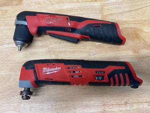 MILWAUKEE M12 12 Volt Cordless Oscillating Multi-Tool and MILWAUKEE M12 12-Volt Lithium-Ion Cordless 38 in. Right Angle Drill (Tools Only)