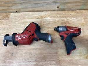 MILWAUKEE M12 FUEL 12-Volt Lithium-Ion Brushless Cordless HACKZALL Reciprocating Saw and MILWAUKEE M12 FUEL 14 in Cordless Hex Impact Driver - Tools Only