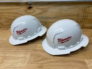 MILWAUKEE Lot of 2-  BOLT White Type 1 Class C Full Brim Vented Hard Hats