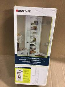 lot 5 image: ClosetMaid 18 in. x 77.5 in. 8-Compartment Over-the-Door Adjustable Basket Organizer in White Customer Returns See Pictures