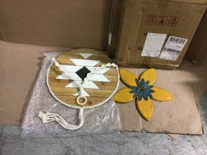 lot 6 image: Hanging Boho Wood Wall Art Customer Returns See Pictures