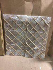 lot 9 image: 14-Bottle Trimmable Wine Rack Lattice Panel Inserts in Unfinished Solid North American Red Oak Customer Returns See Pictures