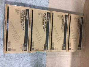 lot 21 image: Husky 18.4 in. x 18.4 in. Gray Commercial PVC Garage Flooring Trim Kit Customer Returns See Pictures