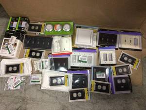 lot 23 image: MIX LOT OF ELECTRICAL COVER PLATES & MISC. Customer Returns See Pictures