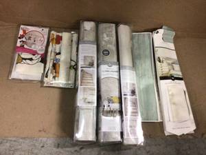 lot 27 image: MIX LOT OF  NuWallpaper Grey And White Brick Vinyl Peel & Stick Wallpaper Roll (Covers 30.75 Sq. Ft.) Customer Returns See Pictures