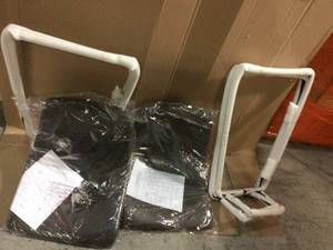 lot 31 image: Collins 29 in. Gray Bar Stool (Set of 2) Customer Returns See Pictures