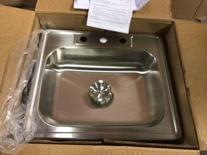 lot 34 image: Colony Pro Drop-In Stainless Steel 25 in. 3-Hole Single Bowl Kitchen Sink Kit Customer Returns See Pictures