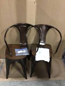 lot 44 image: Matte Gunmetal Dining Chair (Set of 2) Customer Returns See Pictures