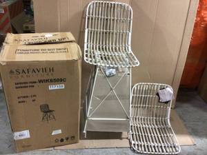lot 50 image: Minerva 23.6 in. Wicker Counter Stool in White Wash Customer Returns See Pictures