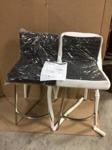 lot 69 image: Mason 26 in. Black Faux Leather Counter Stool (Set of 2) Customer Returns See Pictures