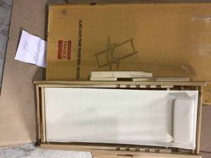 lot 73 image: Natural Frame and Natural Canvas Solid Wood Sling Chair Customer Returns See Pictures