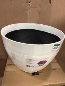 lot 97 image: Decatur 22 In. Blanc De Blanc Resin Planter Pot Customer Returns See Pictures