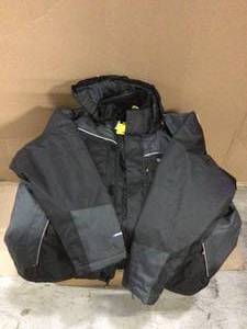 lot 98 image: DEWALT Brookeville Mens Size 2X-Large Black Polyester Waterproof Hooded Jacket Customer Returns See Pictures