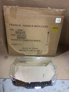 Patton 20-in L x 15-in W Silver Beveled Wall Mirror Customer Returns See Pictures