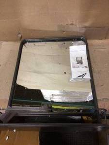 Medium Rectangle Grey Hooks Modern Mirror (24 in. H x 18 in. W) Customer Returns See Pictures