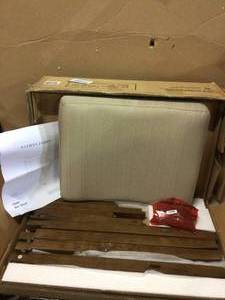 Hylie 24 in. Beige Fabric Cushion Light Brown Finish Nailhead Wood Pub-Height Counter Bar Stool Customer Returns See Pictures