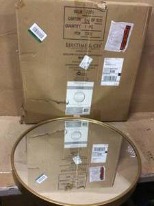Medium Round Gold Modern Mirror (22 in. H x 1.75 in. W) Customer Returns See Pictures