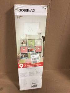 36 in. H x 36 in. W x 12 in. D White Wood Look 9-Cube Storage Organizer Customer Returns See Pictures