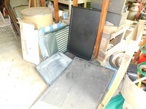 lot 37 image: LawnLounge Chairs--Leg Levelers For Little Giant Ladder--Tall Container To Put Garbage, Etc. In