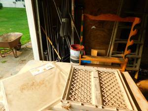 lot 53 image: Wooden Four Gun Rack--Superior Quality Screen & Storm Door Grille--Gate For Keeping Baby Or Toddler Safe