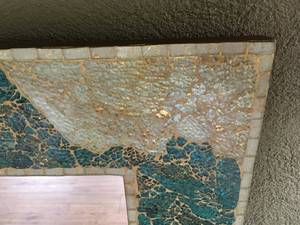 lot 212 image: TealWhite Framed Glass Mirror