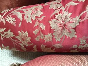 lot 264 image: Bed Pillow Set - Euro Pillows and Roll Pillows, Burnt Orange