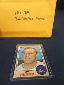 1968 TOPPS JIM CATFISH HUNTER - RARE BASEBALL CARD