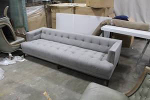Upholstered Living Room Couch Grey 89Lx25Wx34H