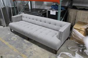 Upholstered Living Room Couch Grey 89Lx25Wx34H